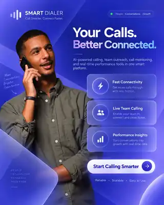 Smart Dial poster: business calling platform overview